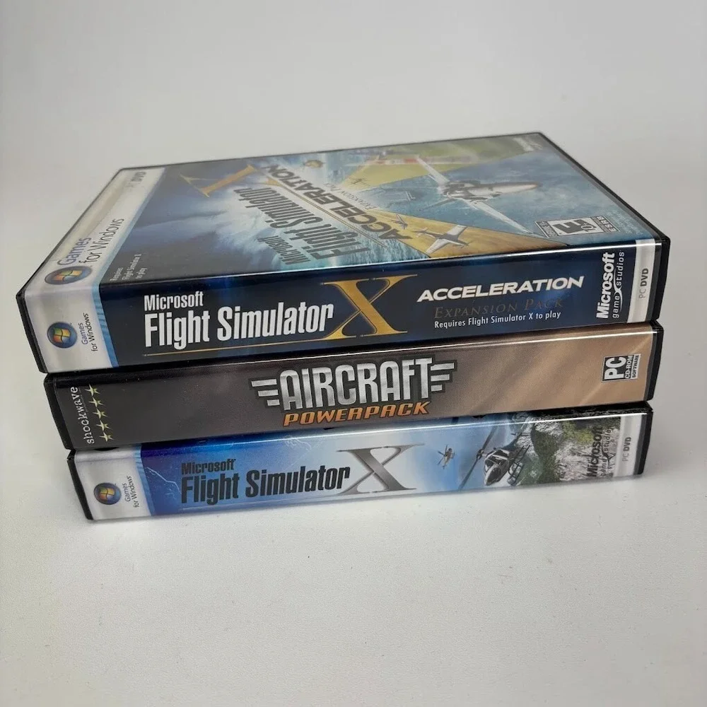 Flight Simulator Aircraft LOT of 3 Microsoft PC Aviator DVD Games Windows